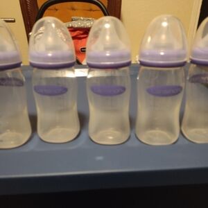 Set of 5 Purple Baby Bottles
